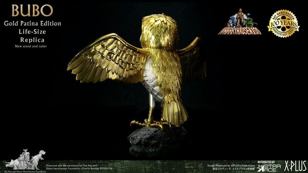 Star Ace Toys Clash of the Titans Statue Ray Harryhausens Bubo Gold Patina Edition Deluxe Ver. 34 cm
