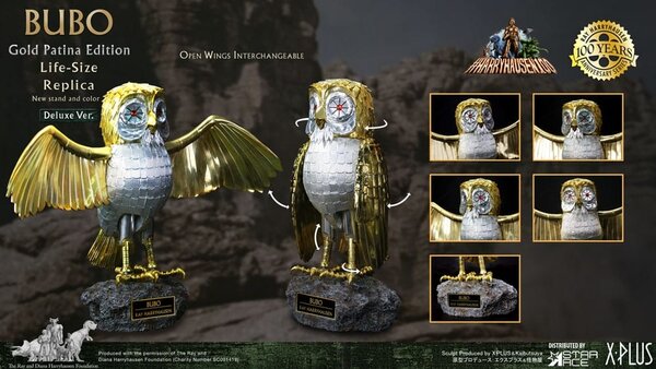 Star Ace Toys Clash of the Titans Statue Ray Harryhausens Bubo Gold Patina Edition Deluxe Ver. 34 cm