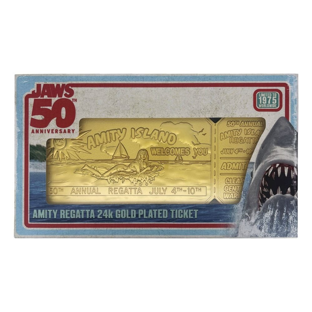 FaNaTtiK Jaws Replica 1/1 50th Anniversary Regatta Ticket 24k Gold Plated