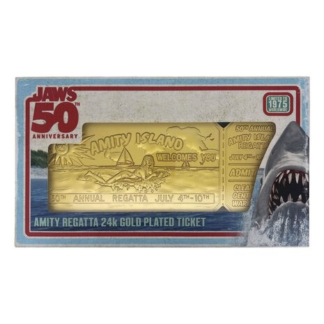 FaNaTtiK Jaws Replica 1/1 50th Anniversary Regatta Ticket 24k Gold Plated