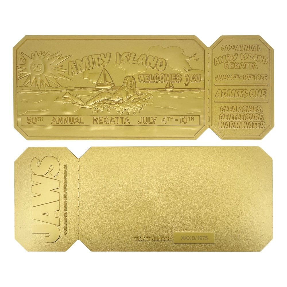 FaNaTtiK Jaws Replica 1/1 50th Anniversary Regatta Ticket 24k Gold Plated