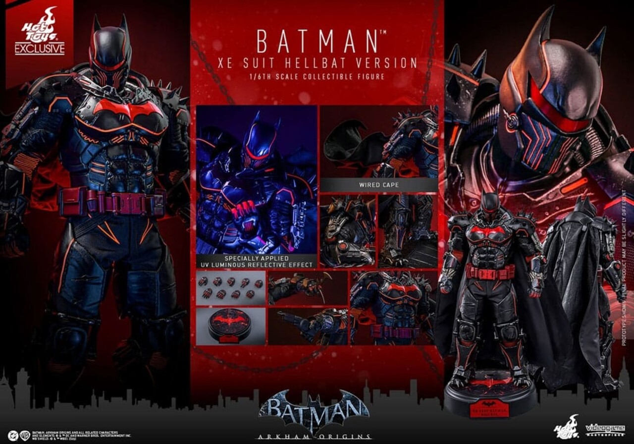 Hot Toys Batman Arkham Origins Videogame Masterpiece Action Figure 1/6 XE Suit Hellbat Version Hot Toys Exclusive 33 cm Hot Toys Batman Arkham Origins Videogame Masterpiece Action Figure 1/6 XE Suit Hellbat Version Hot Toys Exclusive 33 cm