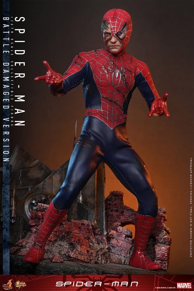 Hot Toys Spider-Man Action Figure 1/6 Spider-Man (Battle Damaged Version) 30 cm Hot Toys Spider-Man Action Figure 1/6 Spider-Man (Battle Damaged Version) 30 cm