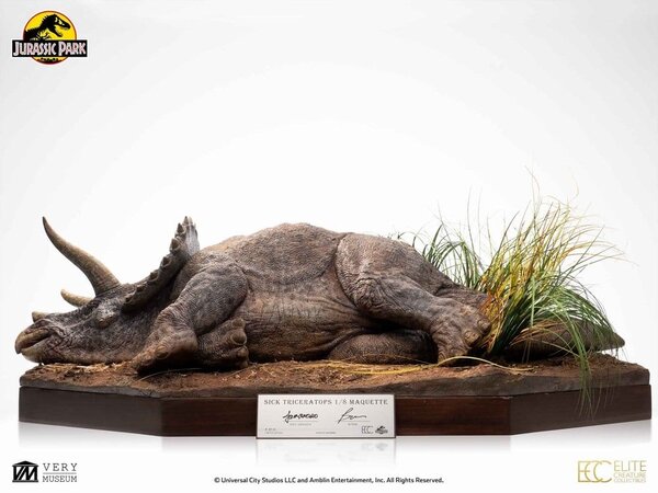 Elite Creature Collectibles Jurassic Park Maquette 1/8 Sick Triceratops 96 cm