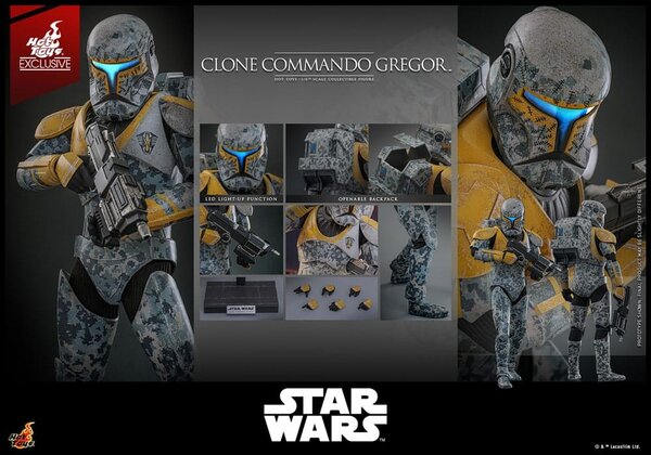 Hot Toys Star Wars: The Clone Wars Action Figure 1/6 Clone Commando Gregor Exclusive 30 cm