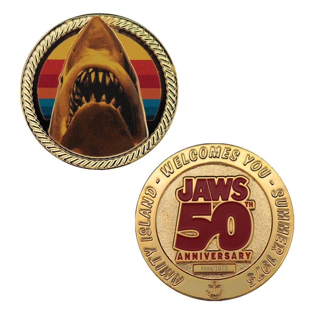 FaNaTtiK Jaws Collectable Coin 50th Anniversary 24k Gold Plated Limited Edition