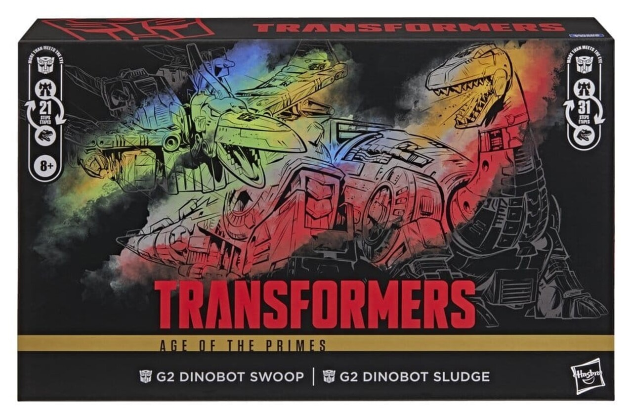 Hasbro Transformers Age of the Primes Leader Class Action Figure 2-Pack G2 G2 Dinobot Swoop & G2 Dinobot Sludge 19 cm