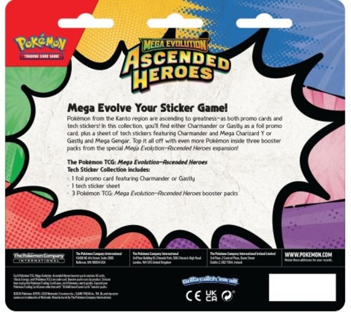 The Pokémon Company Pokémon Mega Evolution Ascended Heroes Tech Sticker Collection Charmander