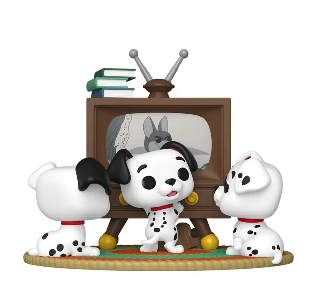 Funko 101 Dalmatians POP! Moment Vinyl Figure Rolly, Patch & Lucky with TV #1664 Funko 101 Dalmatians POP! Moment Vinyl Figure Rolly, Patch & Lucky with TV #1664
