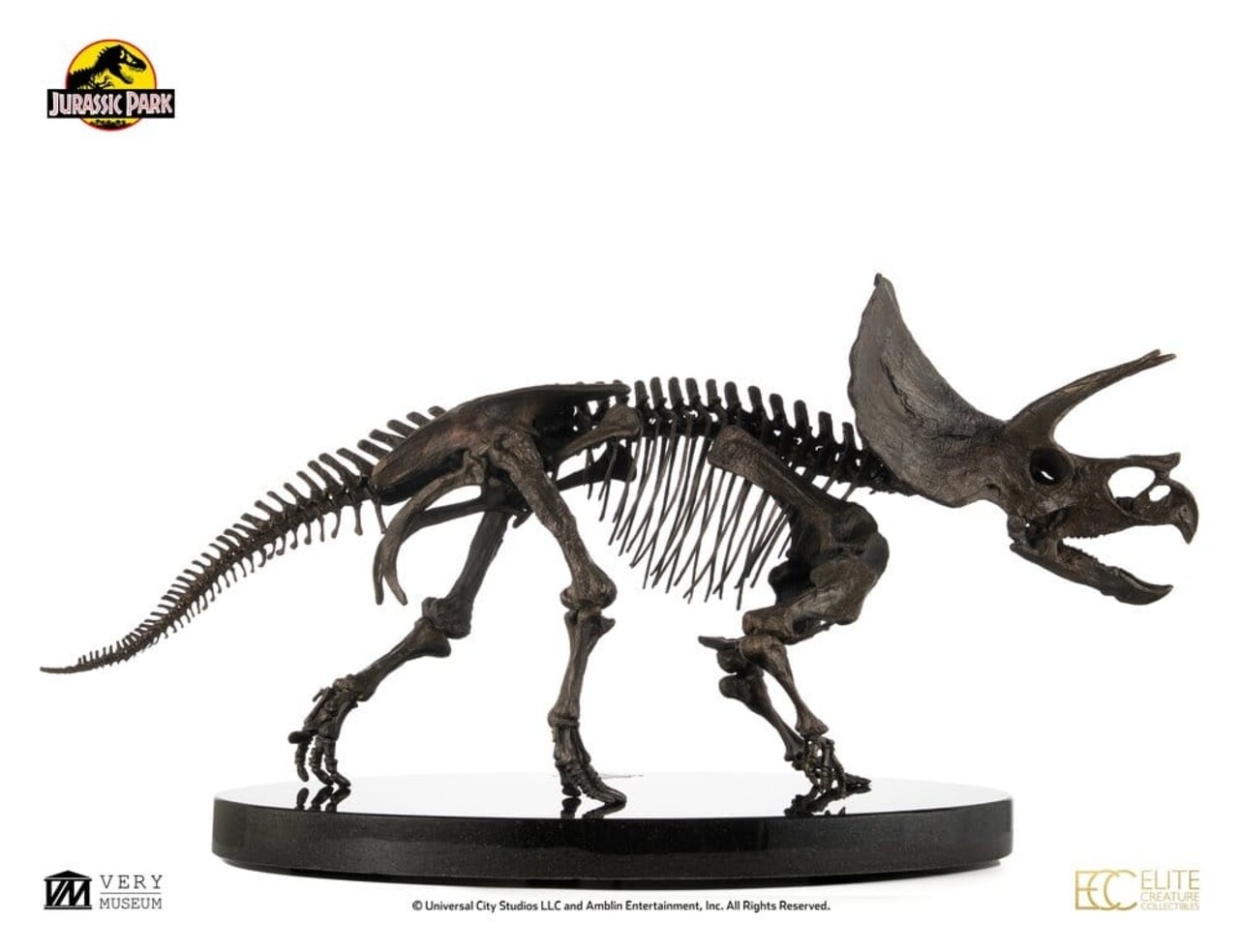 Elite Creature Collectibles Jurassic World ECC Elite Creature Line Statue 1/12 Triceratops Fossil Skeleton Bronze 33 cm Elite Creature Collectibles Jurassic World ECC Elite Creature Line Statue 1/12 Triceratops Fossil Skeleton Bronze 33 cm