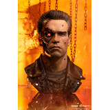 Pure Arts Terminator 2: Judgement Day Bust 1/1 T-800 Model 101 Battle Damaged Art Mask 47 cm