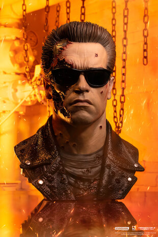 Pure Arts Terminator 2: Judgement Day Bust 1/1 T-800 Model 101 Battle Damaged Art Mask 47 cm Pure Arts Terminator 2: Judgement Day Bust 1/1 T-800 Model 101 Battle Damaged Art Mask 47 cm