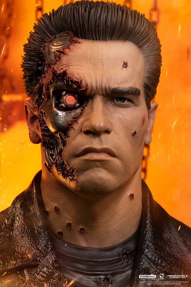 Pure Arts Terminator 2: Judgement Day Bust 1/1 T-800 Model 101 Battle Damaged Art Mask 47 cm Pure Arts Terminator 2: Judgement Day Bust 1/1 T-800 Model 101 Battle Damaged Art Mask 47 cm