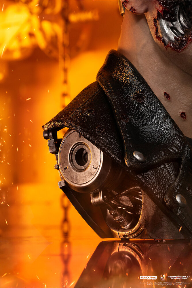 Pure Arts Terminator 2: Judgement Day Bust 1/1 T-800 Model 101 Battle Damaged Art Mask 47 cm Pure Arts Terminator 2: Judgement Day Bust 1/1 T-800 Model 101 Battle Damaged Art Mask 47 cm