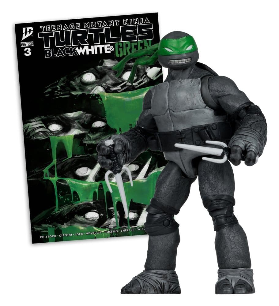 McFarlane Toys Teenage Mutant Ninja Turtles Page Punchers Action Figure (Black White & Green) (Red Platinum Edition) 13 cm