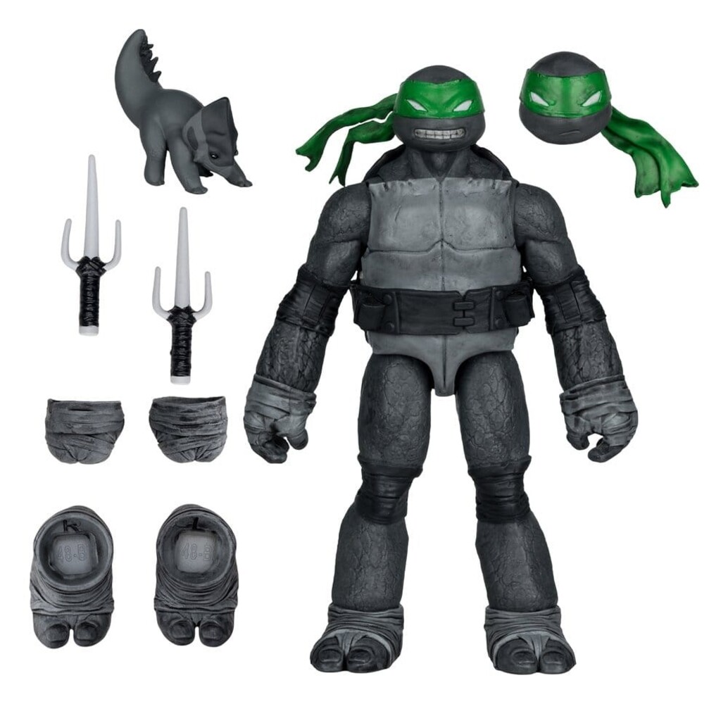 McFarlane Toys Teenage Mutant Ninja Turtles Page Punchers Action Figure (Black White & Green) (Red Platinum Edition) 13 cm