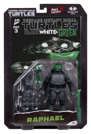 McFarlane Toys Teenage Mutant Ninja Turtles Page Punchers Action Figure (Black White & Green) (Red Platinum Edition) 13 cm
