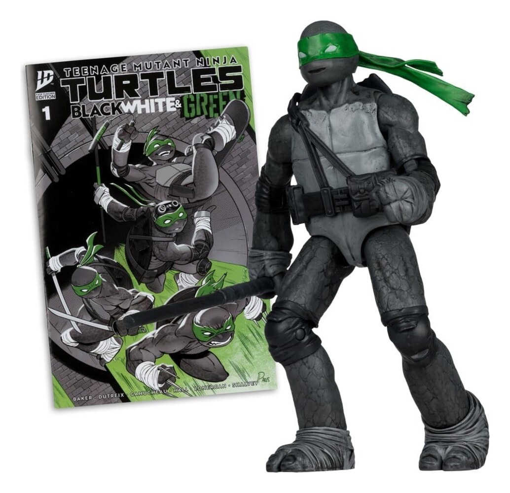 McFarlane Toys Teenage Mutant Ninja Turtles Page Punchers Action Figure Donatello (Black White & Green ) (Red Platinum Edition) 13 cm