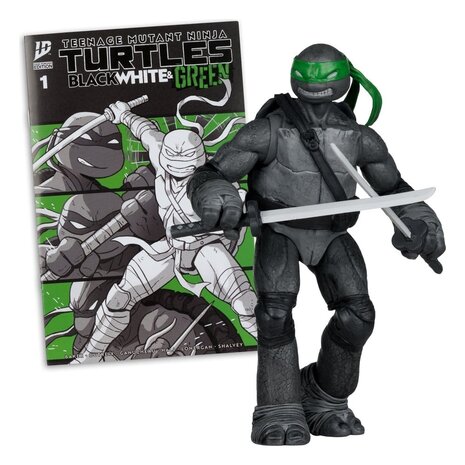 McFarlane Toys Teenage Mutant Ninja Turtles Page Punchers Action Figure Leonardo (Black White & Green) (Red Platinum Edition) 13 cm