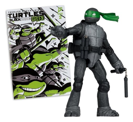 McFarlane Toys Teenage Mutant Ninja Turtles Page Punchers Action Figure Michelangelo (Black White & Green) (Red Platinum Edition) 13 cm