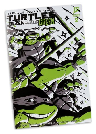 McFarlane Toys Teenage Mutant Ninja Turtles Page Punchers Action Figure Michelangelo (Black White & Green) (Red Platinum Edition) 13 cm