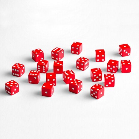 Q Workshop Dobbelstenen Full Pack of D6s Red & White