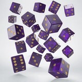 Q Workshop Dobbelstenen Full Pack of D6s Shimmering Purple & Gold