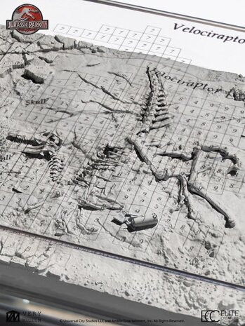Elite Creature Collectibles Jurassic Park III Excavation Map Velociraptor 27 cm