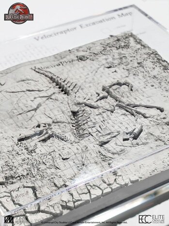 Elite Creature Collectibles Jurassic Park III Excavation Map Velociraptor 27 cm