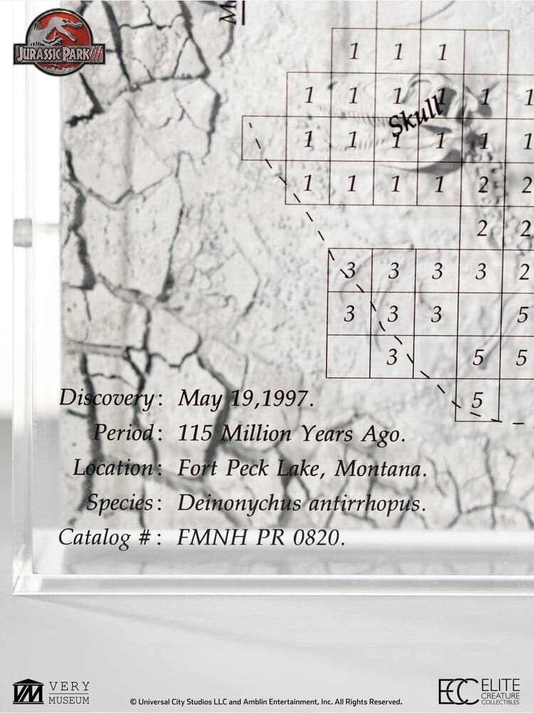 Elite Creature Collectibles Jurassic Park III Excavation Map Velociraptor 27 cm