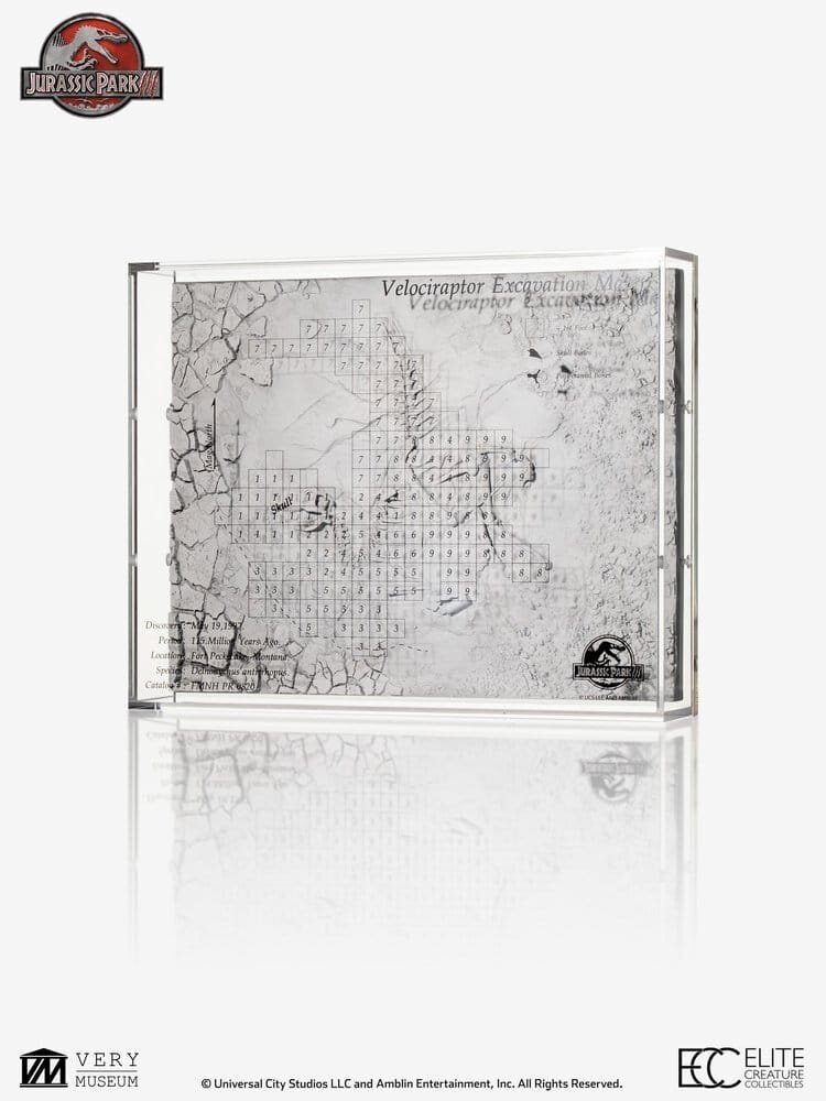 Elite Creature Collectibles Jurassic Park III Excavation Map Velociraptor 27 cm