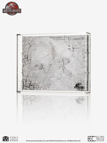 Elite Creature Collectibles Jurassic Park III Excavation Map Velociraptor 27 cm