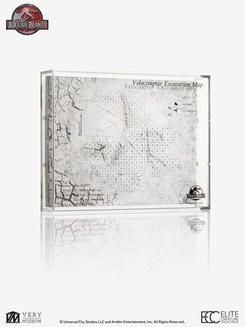 Elite Creature Collectibles Jurassic Park III Excavation Map Velociraptor 27 cm