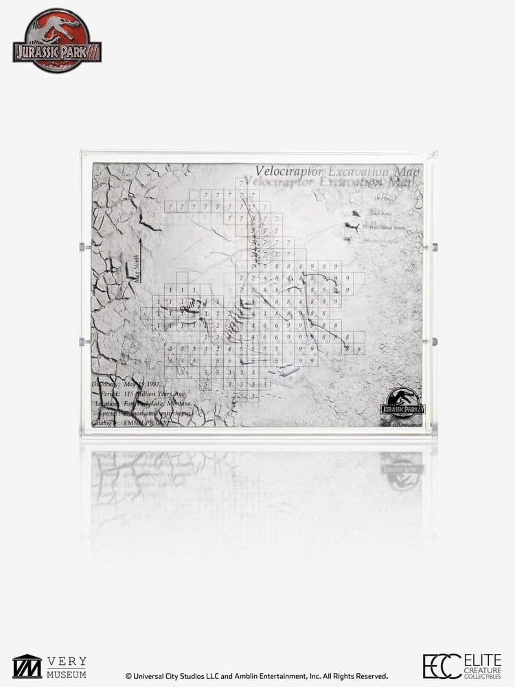 Elite Creature Collectibles Jurassic Park III Excavation Map Velociraptor 27 cm