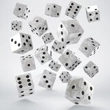 Q Workshop Dice Full Pack of D6s Pearl & Black