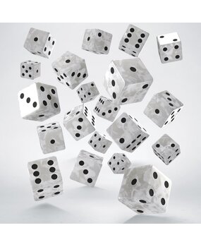 Q Workshop Dice Full Pack of D6s Pearl & Black