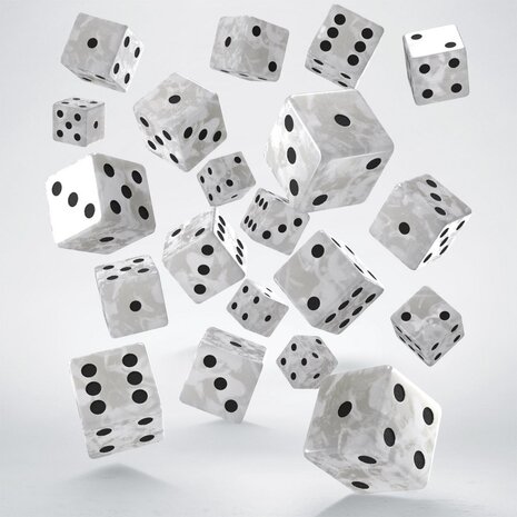 Q Workshop Dice Full Pack of D6s Pearl & Black