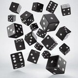 Q Workshop Dice Full Pack of D6s Black & White