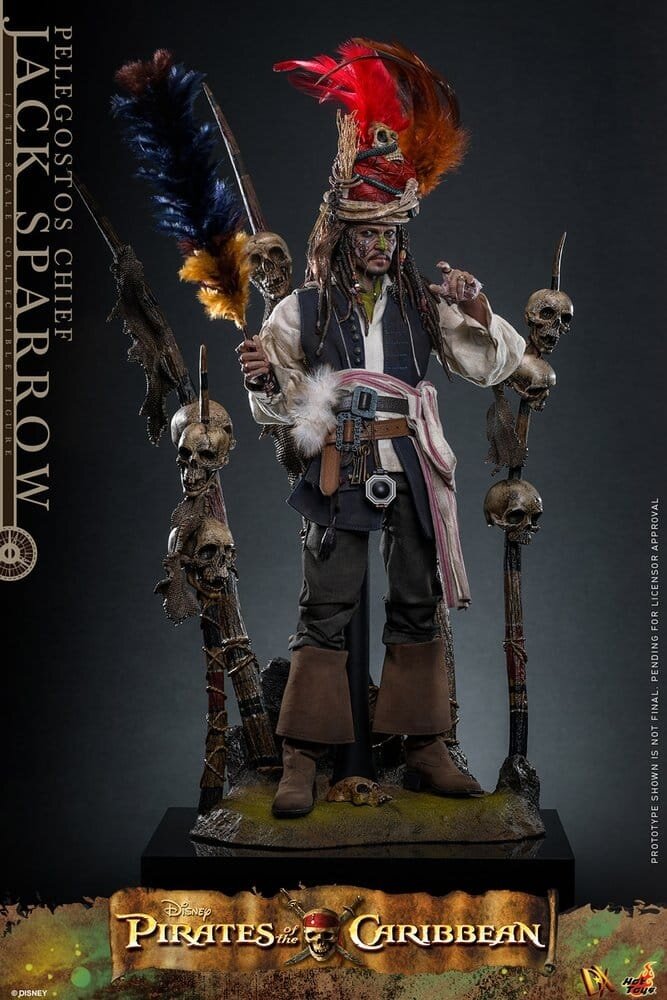 Hot Toys Pirates of the Caribbean: Dead Man's Chest DX Action Figure 1/6 Pelegostos Chief Jack Sparrow 30 cm