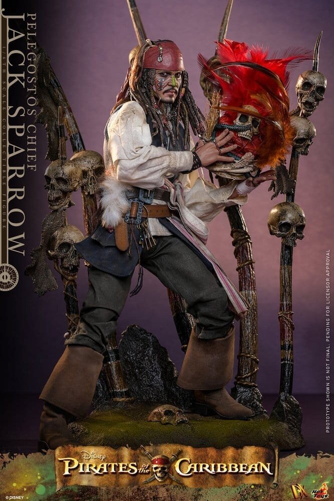 Hot Toys Pirates of the Caribbean: Dead Man's Chest DX Action Figure 1/6 Pelegostos Chief Jack Sparrow 30 cm