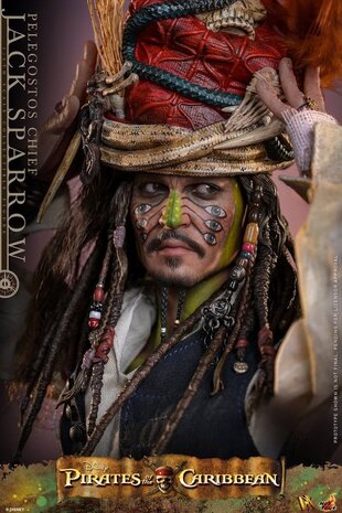 Hot Toys Pirates of the Caribbean: Dead Man's Chest DX Action Figure 1/6 Pelegostos Chief Jack Sparrow 30 cm
