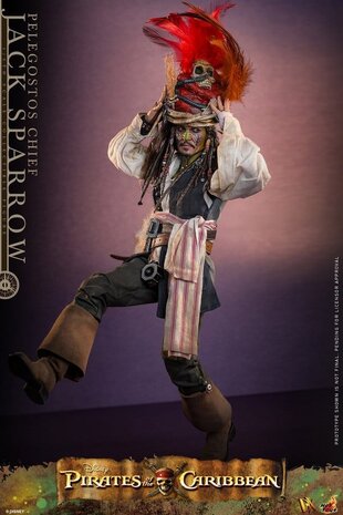 Hot Toys Pirates of the Caribbean: Dead Man's Chest DX Action Figure 1/6 Pelegostos Chief Jack Sparrow 30 cm