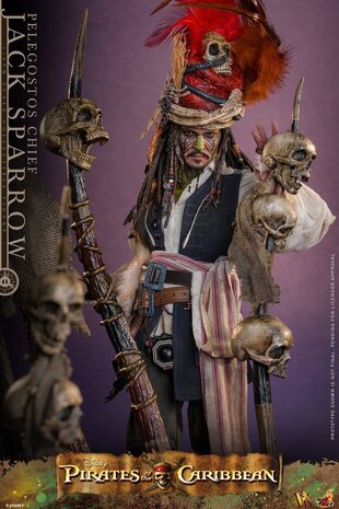 Hot Toys Pirates of the Caribbean: Dead Man's Chest DX Action Figure 1/6 Pelegostos Chief Jack Sparrow 30 cm