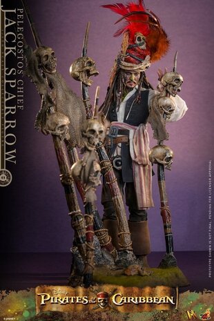 Hot Toys Pirates of the Caribbean: Dead Man's Chest DX Action Figure 1/6 Pelegostos Chief Jack Sparrow 30 cm