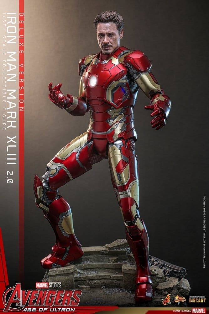 Hot Toys Avengers: Age of Ultron Movie Action Figure 1/6 Iron Man Mark XLIII (2.0) (Deluxe Version) 32 cm