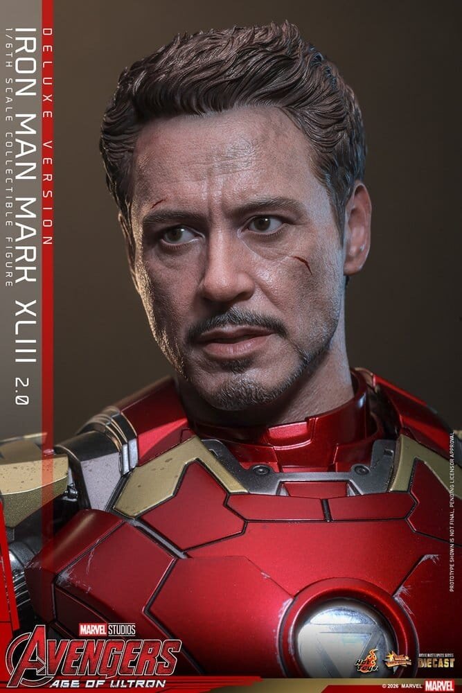 Hot Toys Avengers: Age of Ultron Movie Action Figure 1/6 Iron Man Mark XLIII (2.0) (Deluxe Version) 32 cm