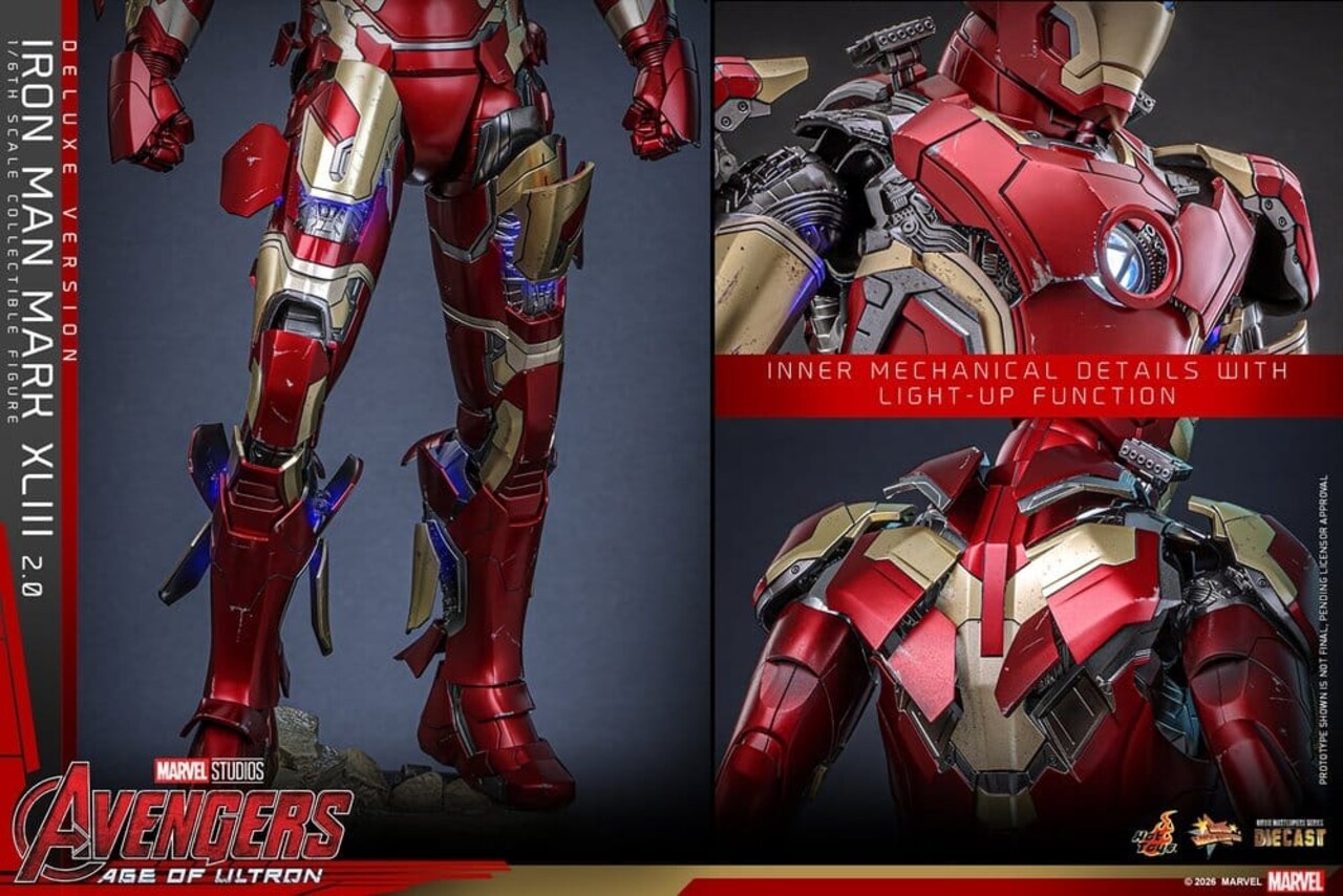 Hot Toys Avengers: Age of Ultron Movie Action Figure 1/6 Iron Man Mark XLIII (2.0) (Deluxe Version) 32 cm