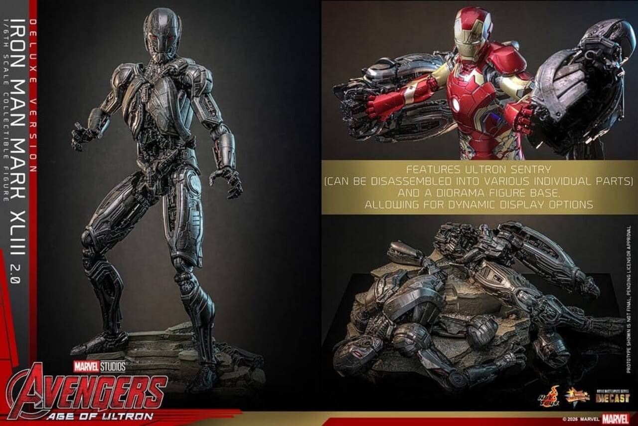 Hot Toys Avengers: Age of Ultron Movie Action Figure 1/6 Iron Man Mark XLIII (2.0) (Deluxe Version) 32 cm