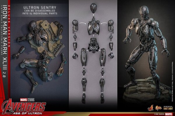 Hot Toys Avengers: Age of Ultron Movie Action Figure 1/6 Iron Man Mark XLIII (2.0) (Deluxe Version) 32 cm