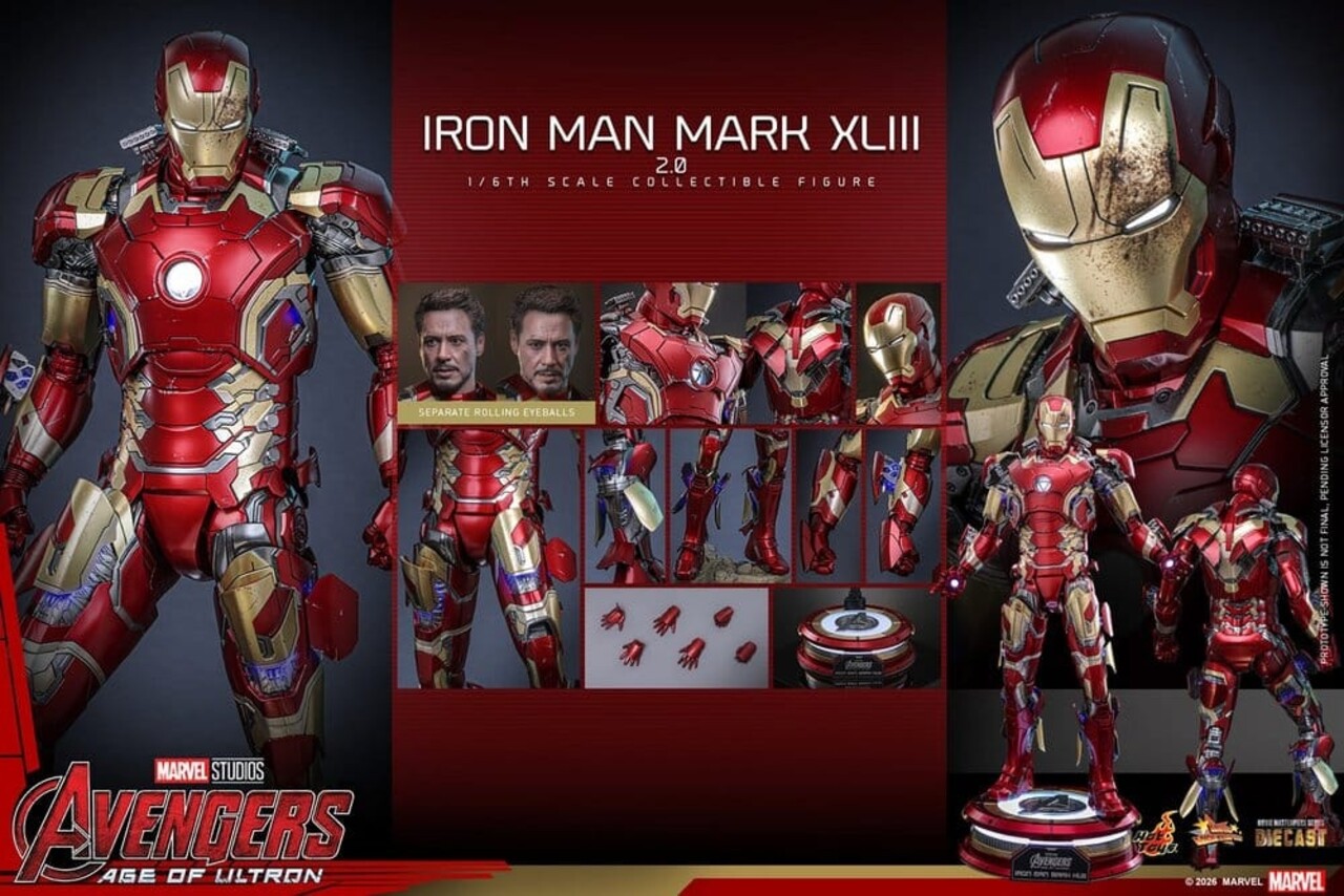 Hot Toys Avengers: Age of Ultron Diecast Action Figure 1/6 Iron Man Mark XLIII (2.0) 32 cm